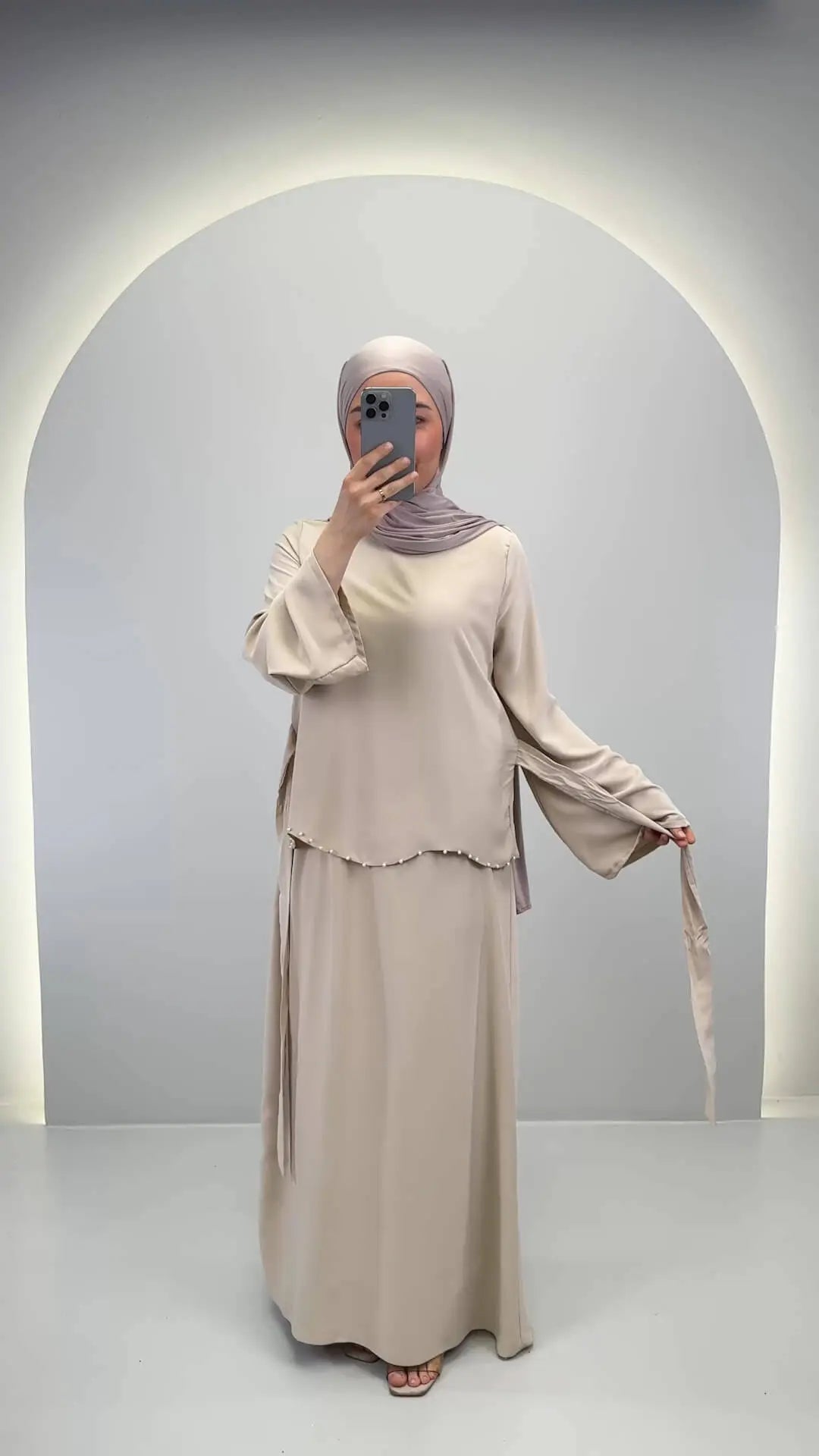 Aramiel Abendkleid Beige