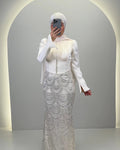 Beys Abito da sera crema bianco