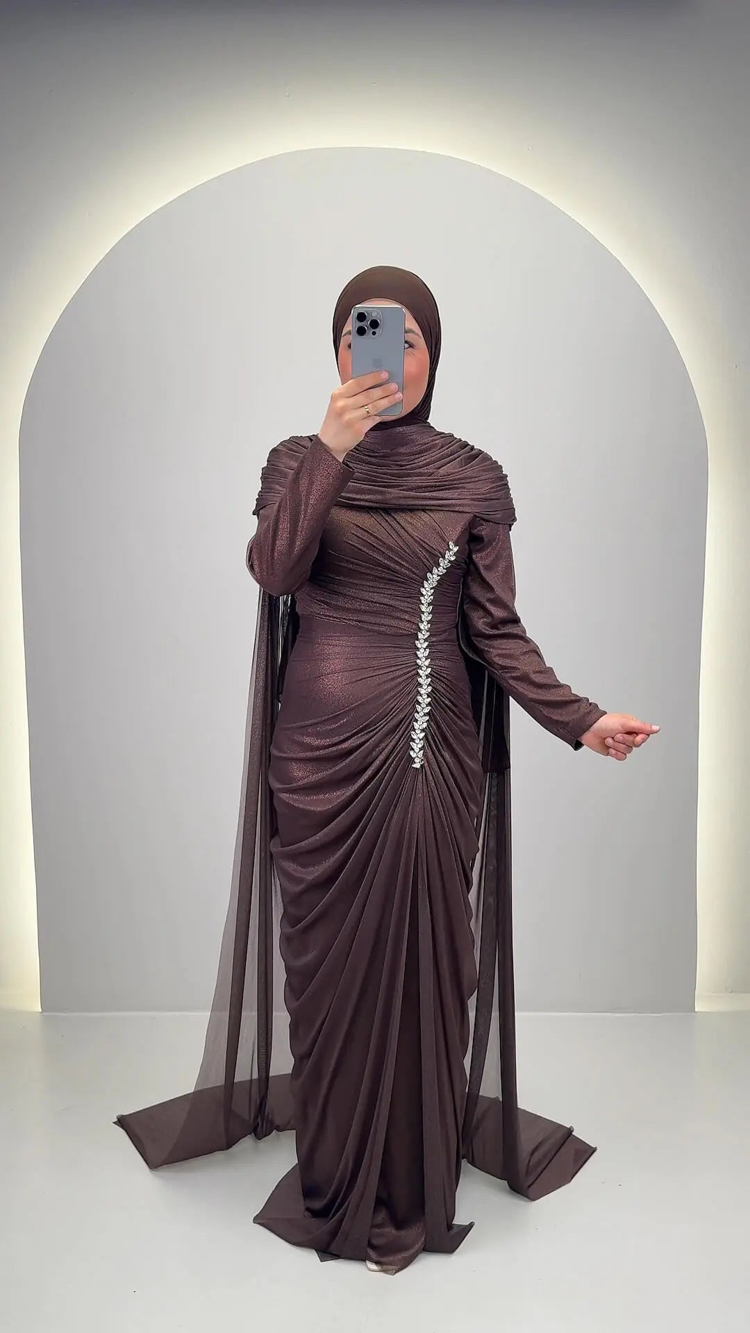 Abito da sera Velina marrone
