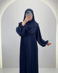 Hifaya Abaya Set con Khimar Blu Scuro