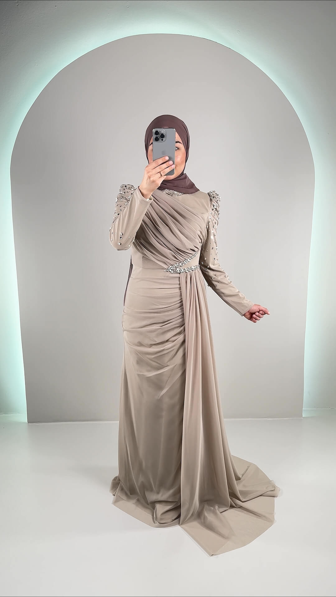 Efila Abendkleid Beige
