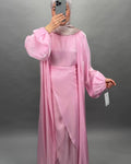 Gabiya Abaya Beige Rosa