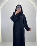Hifaya Abaya Set con Khimar Nero