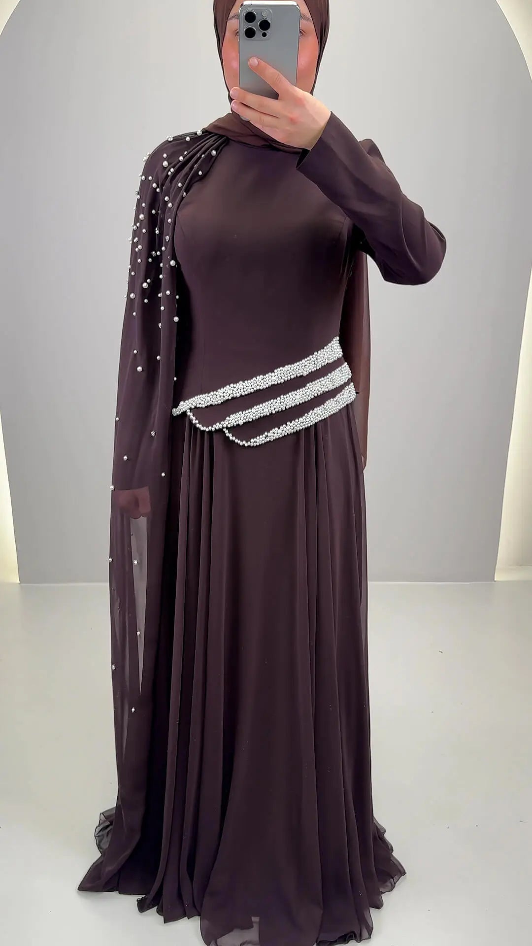 Vestito da sera Seyla marrone