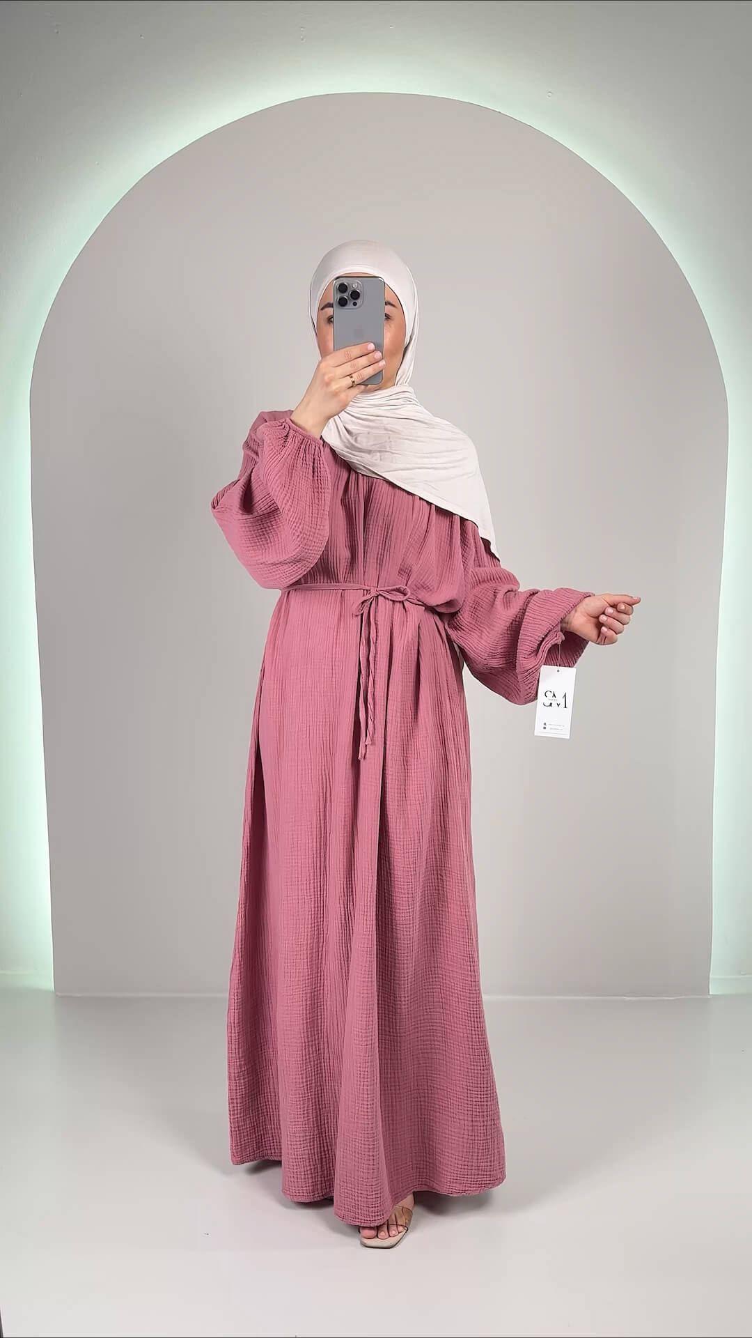 Sera Musselin Kleid Altrosa