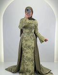 Azmia Abito da sera verde con Hijab
