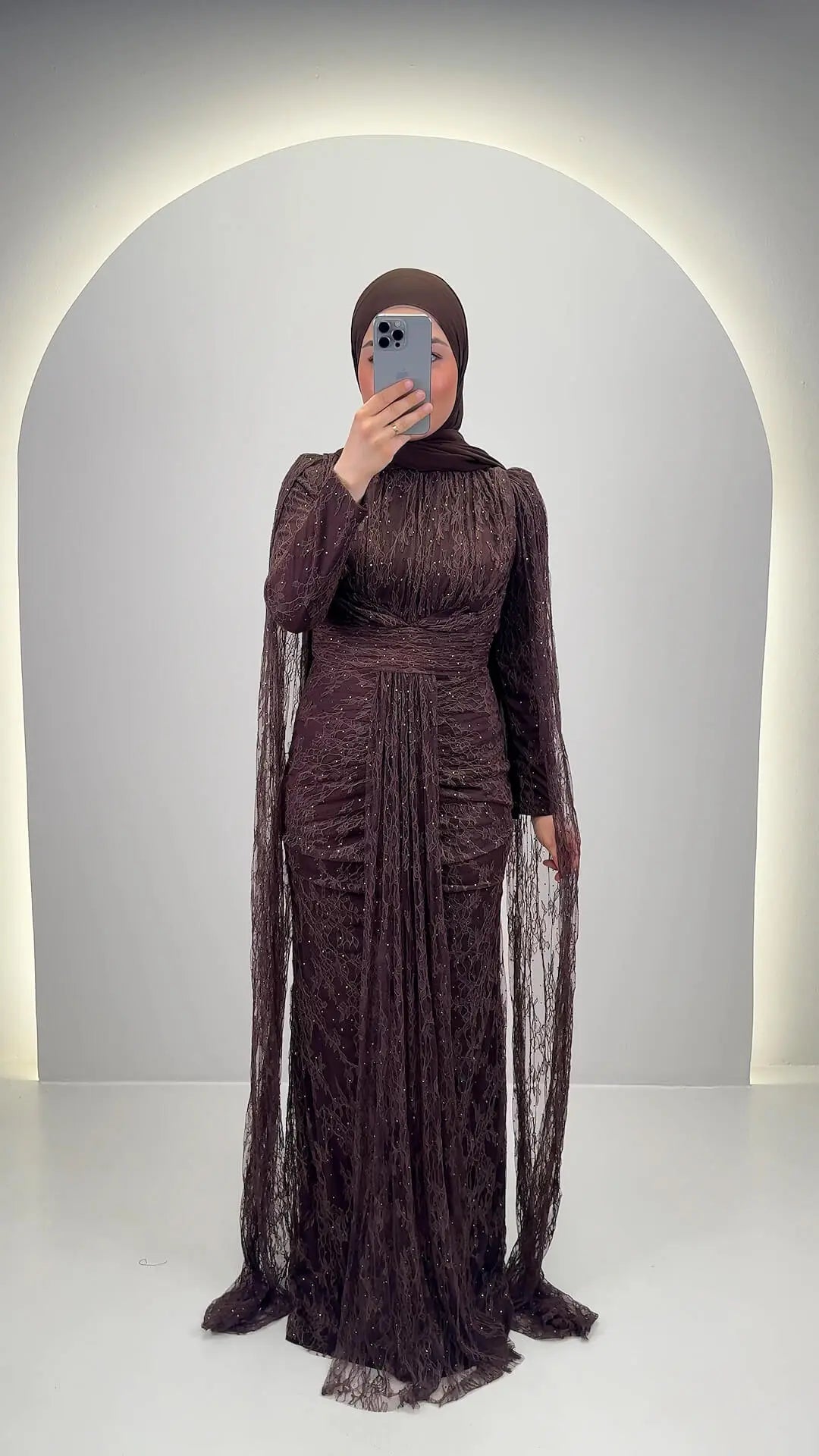 Vestito da sera Nirama marrone