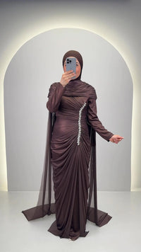 Abito da sera Velina marrone