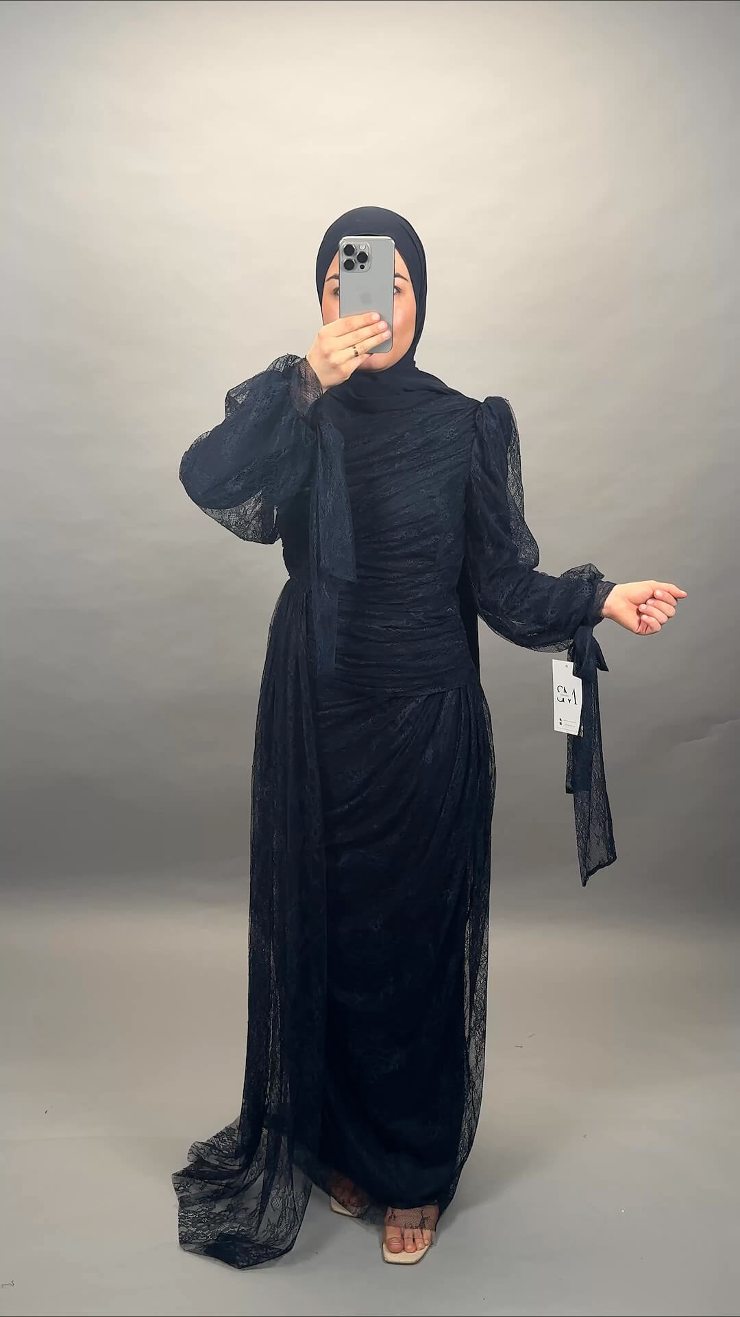 Simara abito da sera blu scuro