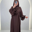 Set Abaya Misa con Khimar Marrone