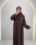 Mila Abaya Set mit Khimar Marrone