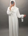 Mila Abaya Set con Khimar Bianco