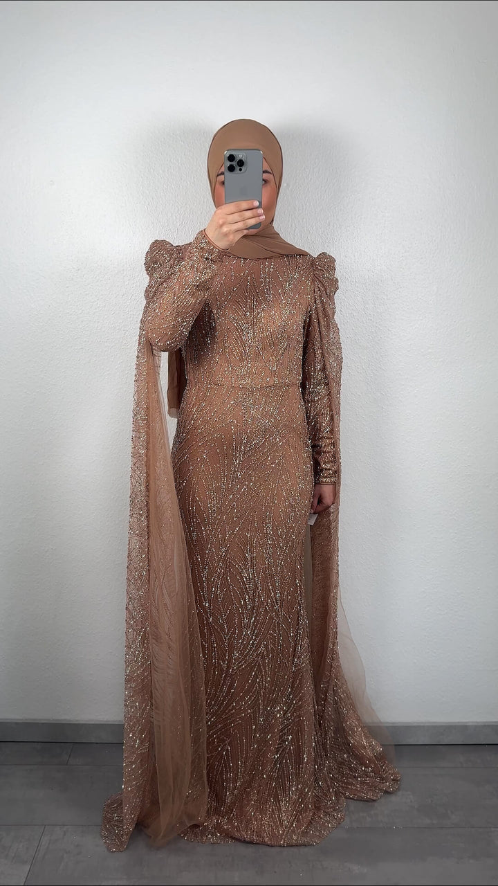 Elmas evening dress bronze