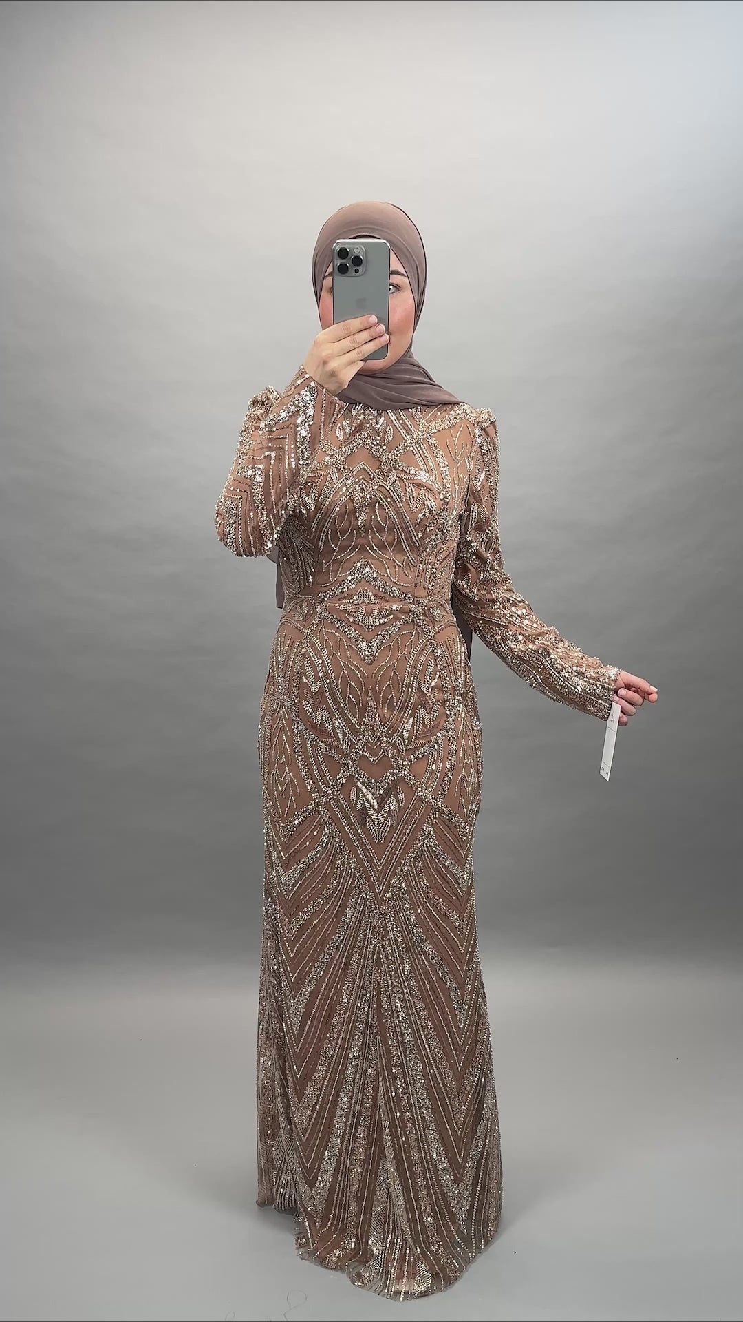 Huda evening dress bronze