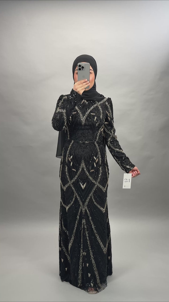 Robe de soirée Huda noire