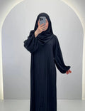 Hifaya Abaya Set Khimar ile Siyah