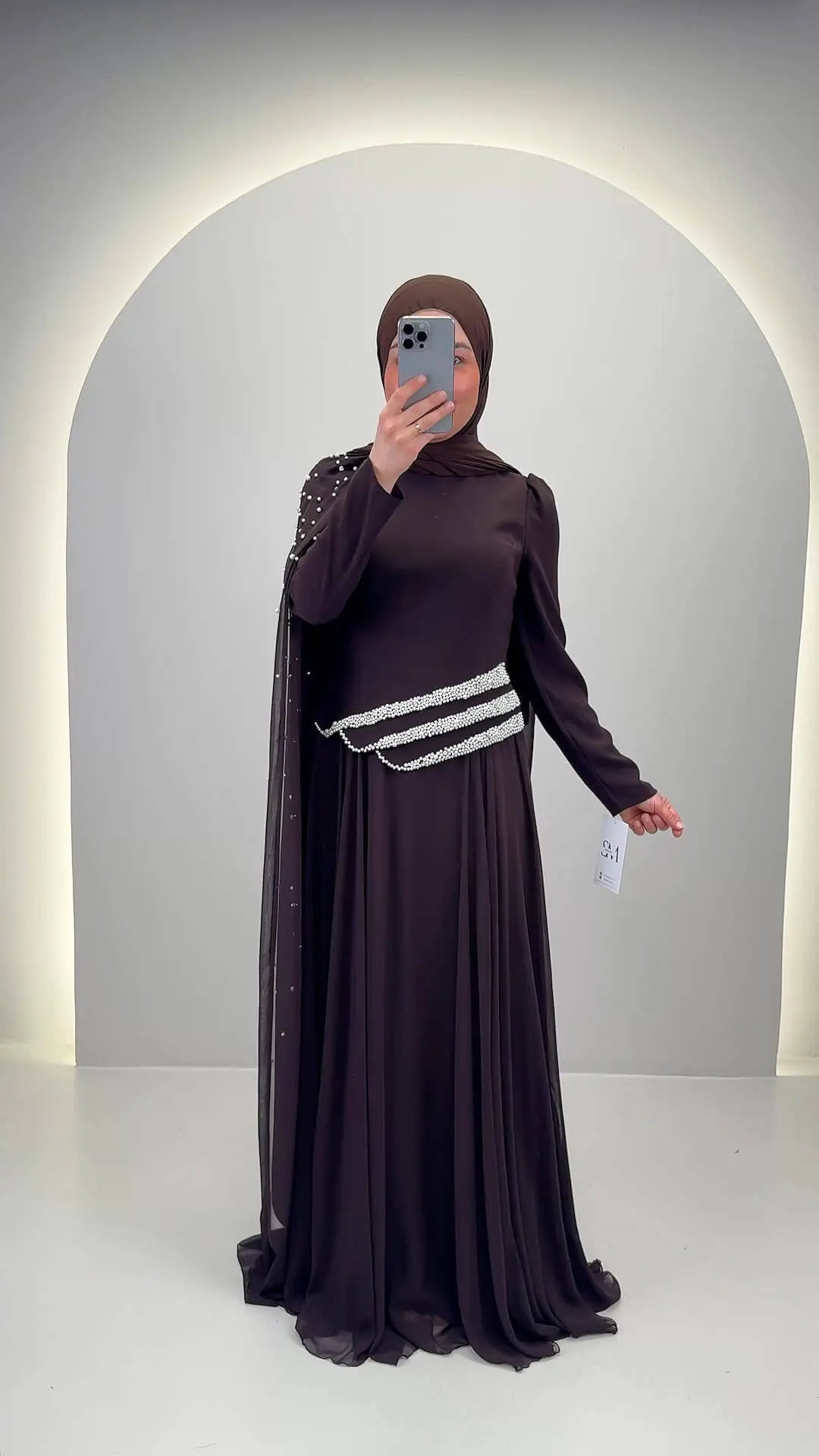 Vestito da sera Seyla marrone