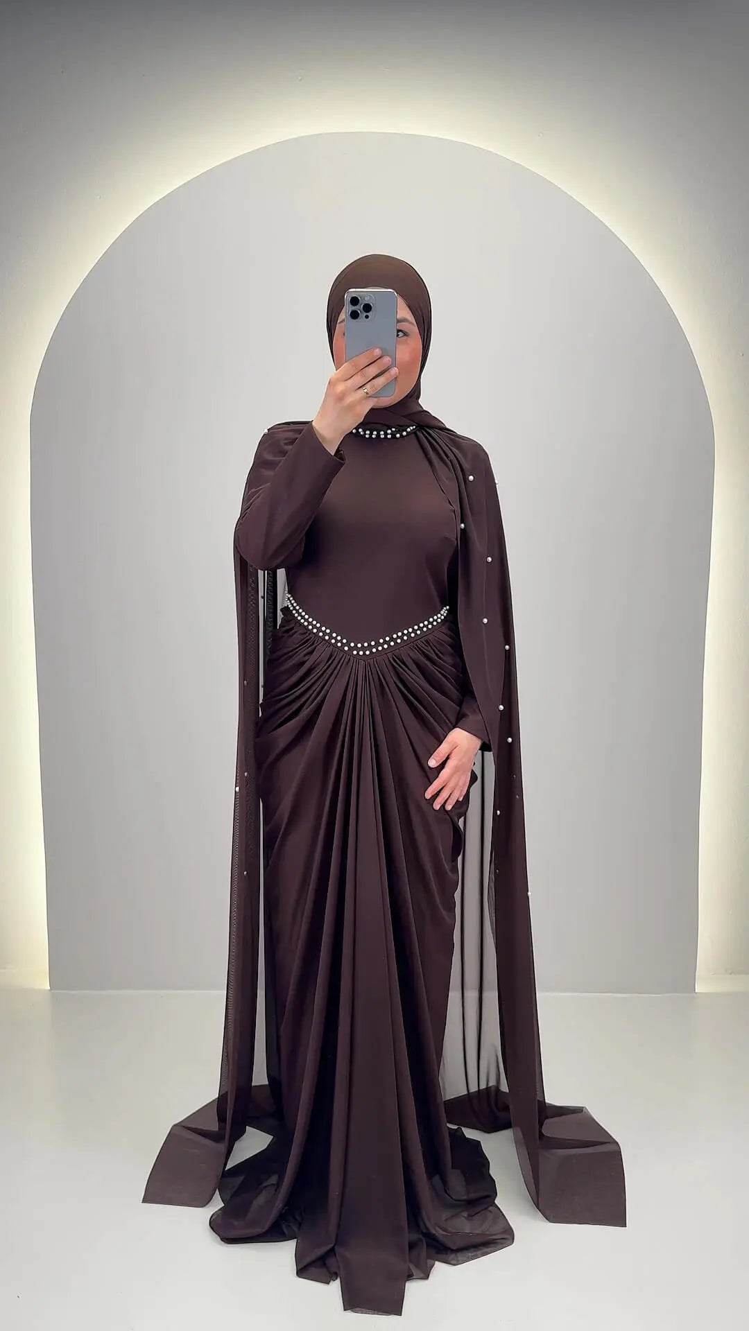 Abito da sera Tiya marrone